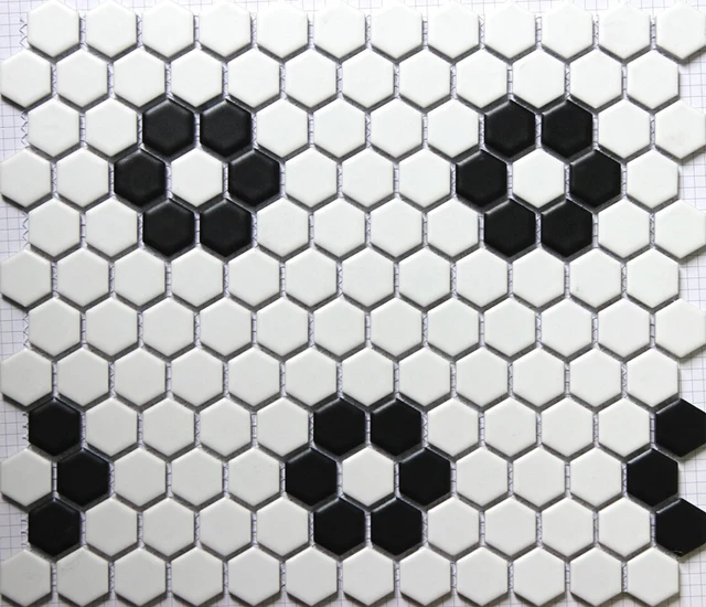 Matt Black White Hexagonal Ceramic Mosaic Tile Kitchen Backsplash Matt Black White Hexagonal Ceramic Mosaic Tile Kitchen Backsplash Swimming Pool Bathroom Floor Tiles 23x23mm