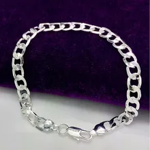 1 шт модные браслеты с застежкой омар мужские 8 мм браслет-цепочка Женская мода DIY Ювелирные изделия с серебряным покрытием