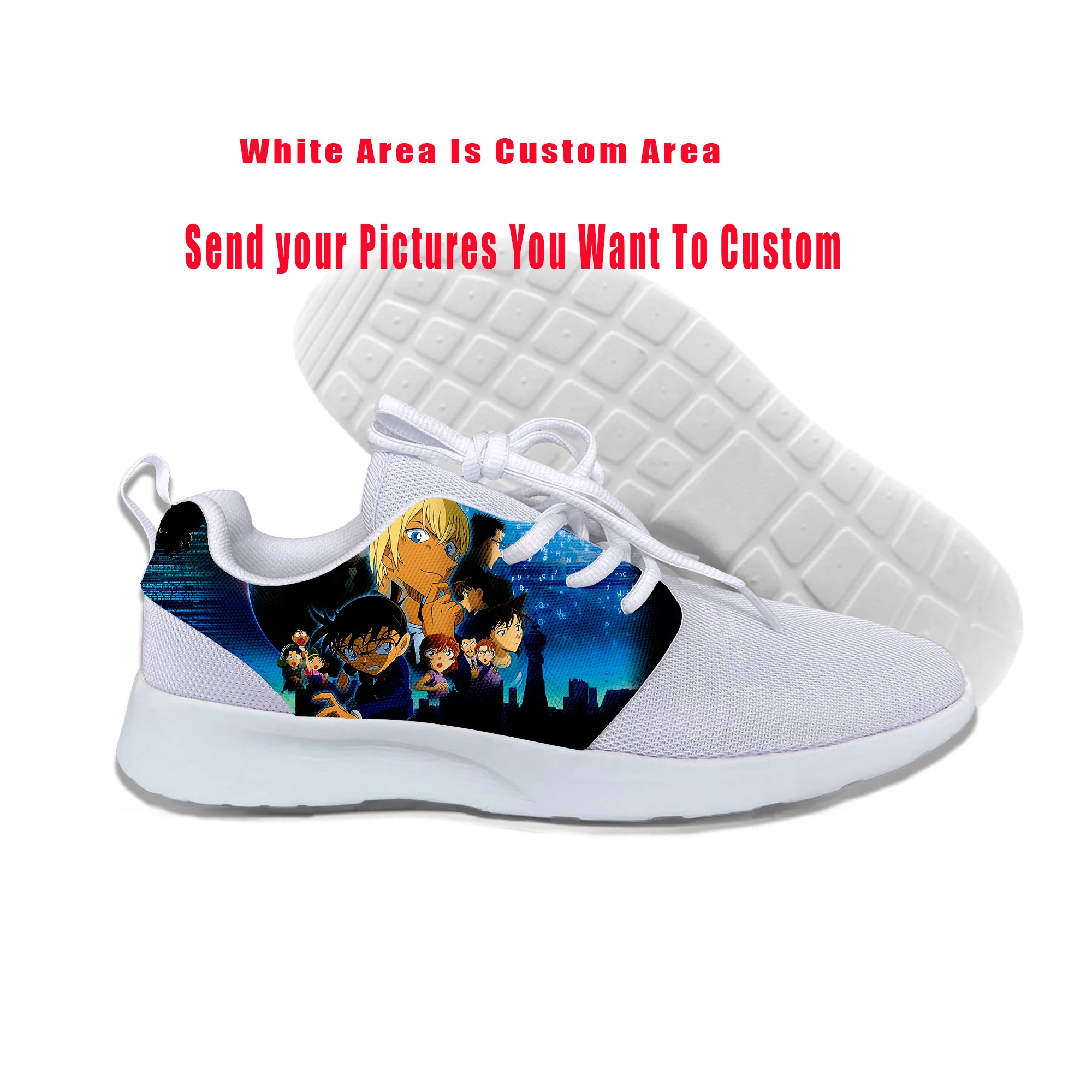 

2019 Hot Cool New Fashion Cartoon Harajuku Summer Sneakers Handiness Casual Shoes For Men Women 3D Printed Anime Detective Conan