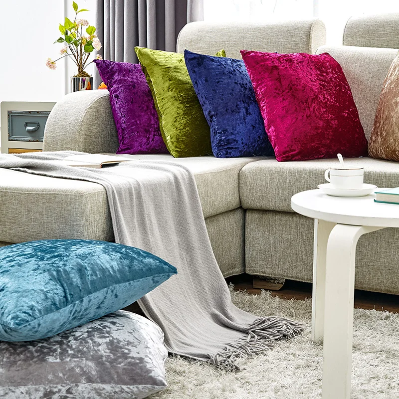 Декоративные подушки измельченные Бархатные чехлы для подушек розовые Чехлы для диванных подушек украшения блестящие Kussenhoes для гостиной домашний декор