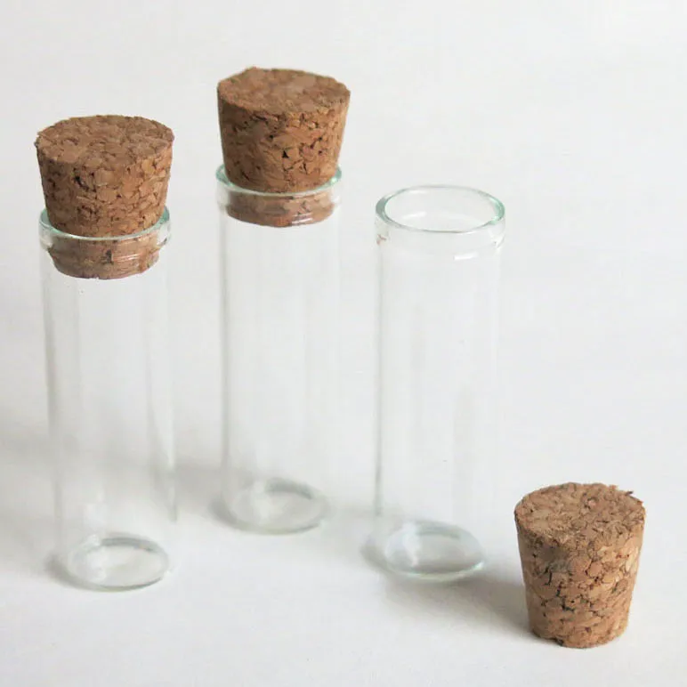 360pcs lot 2 5ml Clear Glass Sample Tube With Wooden Cork 2 5cc Small Glass Tube 3