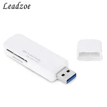 USB 3,0 считыватель карт Leadzoe USB SD Micro SD/TF считыватель смарт-карт для Windows Me 2000 XP MAC Os