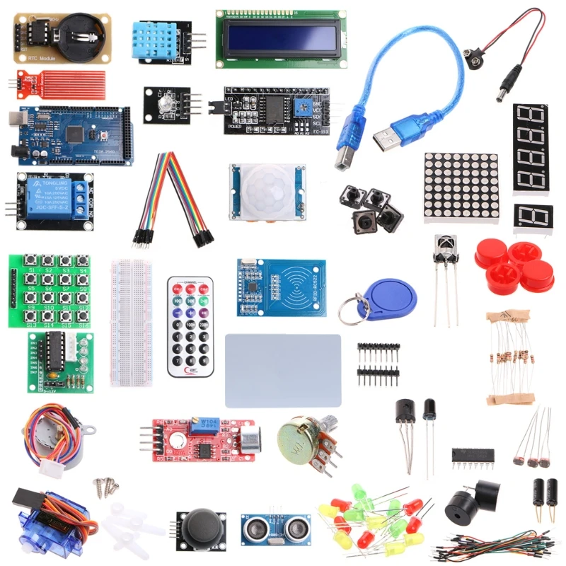 

Mega 2560 R3 Starter Kit Motor Servo RFID Ultrasonic Ranging Relay LCD
