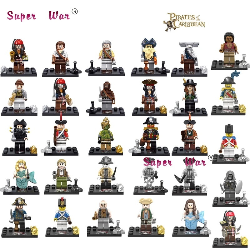Single Captain Pirates of The Caribbean Jack Sparrow Classic movie figure building blocks models bricks toys for children kit new science fiction movies avatar pirates of the caribbean jack tv supernatural mens wallets female purse cards coin zip bolsa