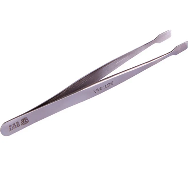 Wozniak Flat 34A-SA Antimagnetic Anti-acid Fine Stainless Steel Tweezers Stamp Clip