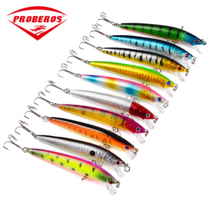 PRO BEROS Pencil Fishing Lure Style Plastic Hard Bait Lures For Trolling Artificial 9.5cm 8g 10 Colors wobblers | Спорт и