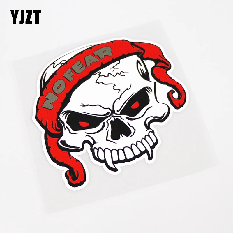 

YJZT 11.5CM*11CM NO FEAR Skull Personality Car Window Stickers Decal PVC 13-1088