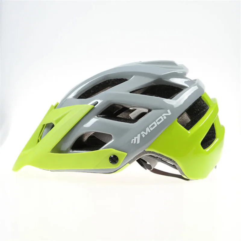 MOON горных езда шлем интегрированный Спорт на открытом воздухе+ карнизы безопасности Для Мужчин's Велосипеды шлем велосипедный шлем шоссейный a49 - Цвет: Зеленый