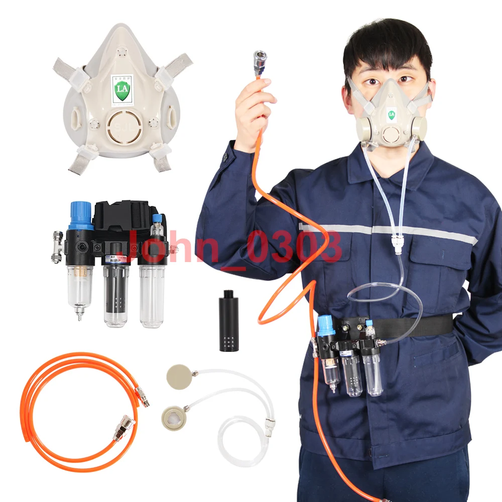 

Three-In-One Function Supplied Air Fed Respirator Kit System Half Face Gas Mask Respirator