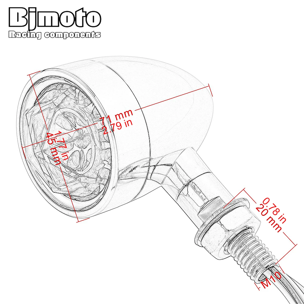 Мотоциклетные СВЕТОДИОДНЫЕ указатели поворота Bjmoto для внедорожного велосипеда
