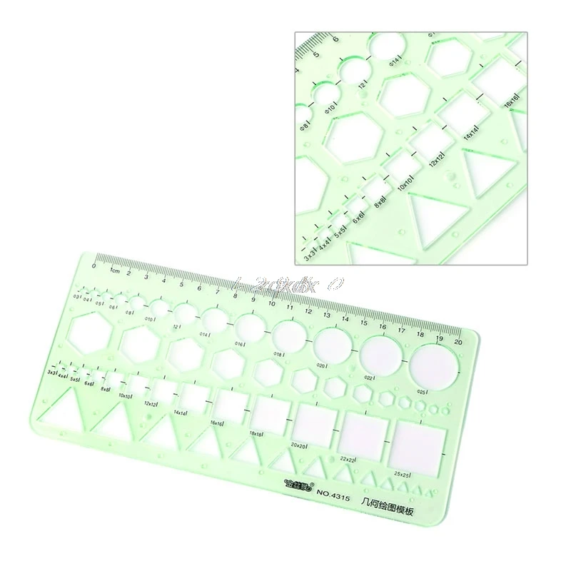 

Plastic Circle Square Hexagon Geometric Template Ruler Stencil Measure Tool Z11 Drop ship