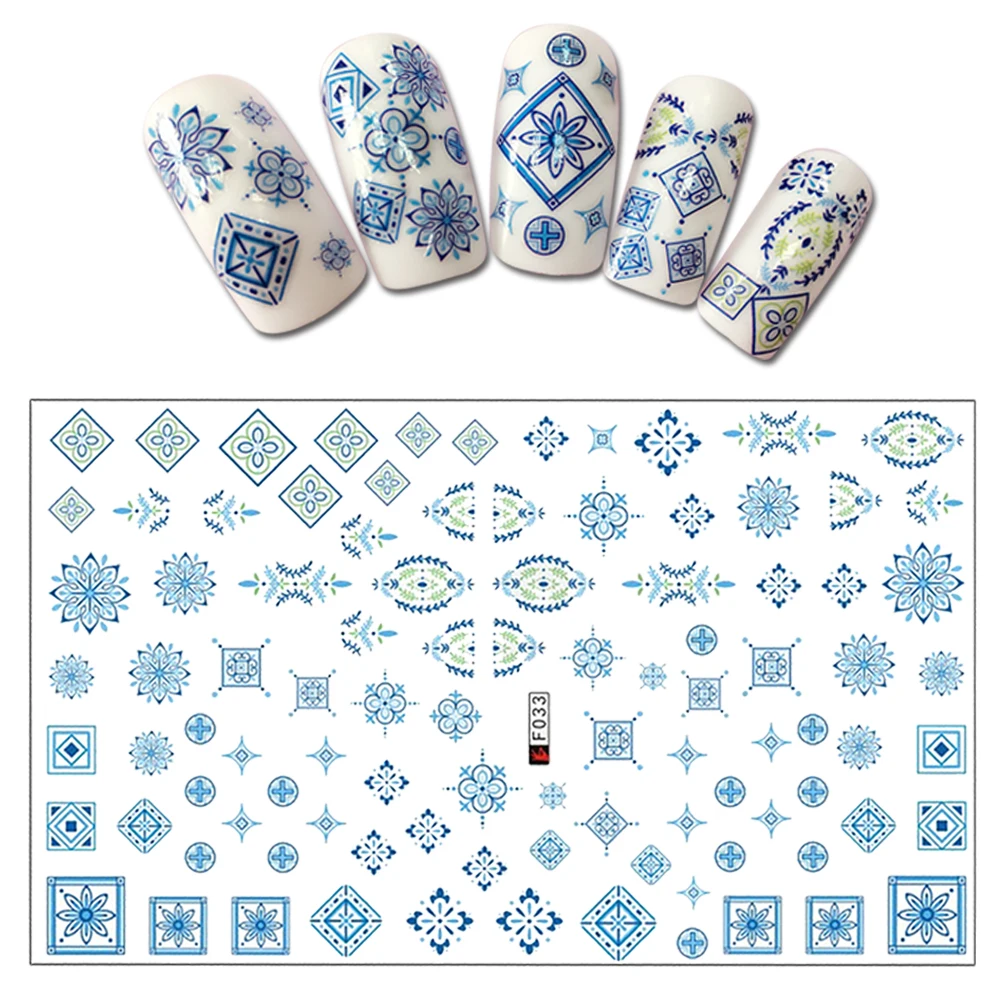 

Hot Fashion 1 Sheet Nail Slider Art Mixed Pattern Sticker 3D Nail Decal DIY Decor Tip Manicure Nail Care Decoration Tools BEF033