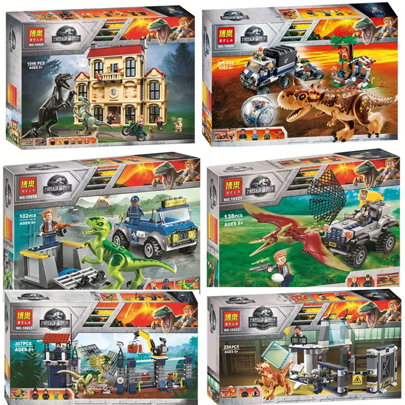 

New Jurassic World Dinosaur Set 10928 10927 10926 10925 10918 Model Building Kits Blocks Bricks Compatible Toy Gift 75930 75932