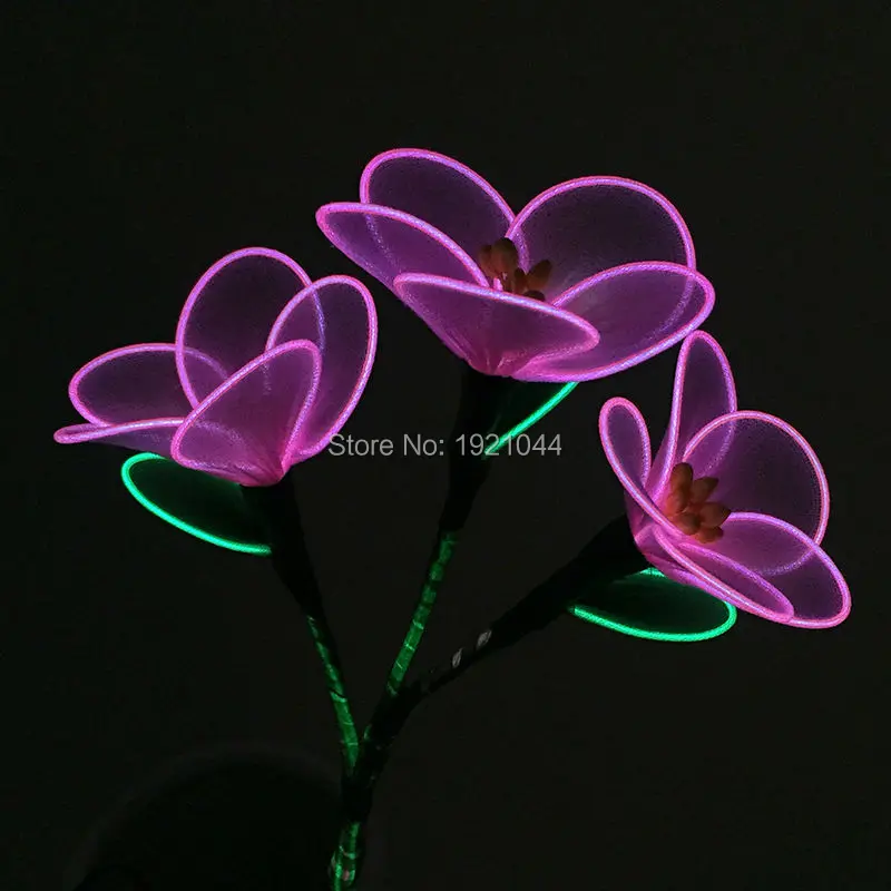 

High quality DC-3V Flashing EL Wire Flower Colorful Glowing Gift For Bright Light Party Decoration DIY Wedding Home Supplies