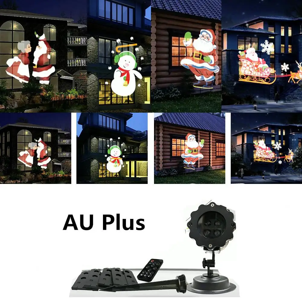 Хоббилан Рождественская серия светодиодный светильник для проектора с 6 картами для помещений и улицы, садовый светильник, декоративный светильник s - Испускаемый цвет: A.U