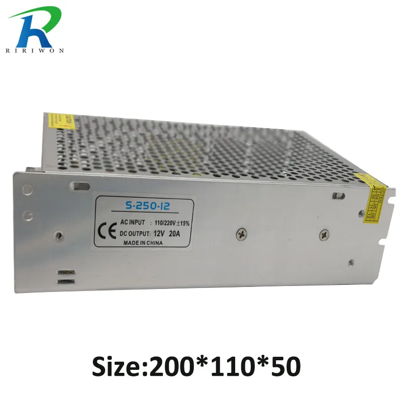 

RiRi won LED Power Supply driver 12V 20A 240W 220V Lighting Transformers DC 12V Driver for LED strip power supply