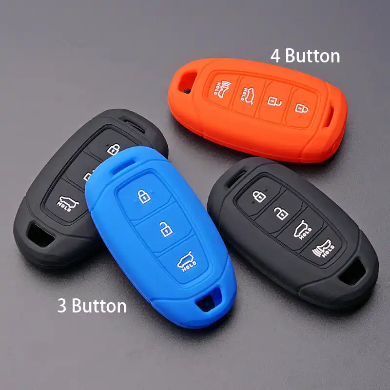Silicone voiture Clé Case cover Fit For Hyundai Tucson Elantra Sonata remote fob