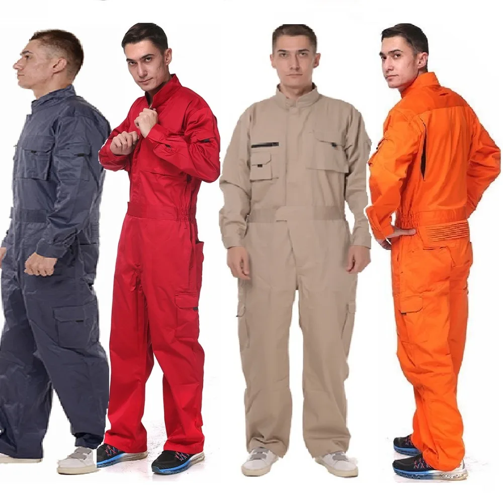 

Men Work Coveralls working Overall Cotton dustproof wear resistant machine repairman electric workwear jumpsuit workshop uniform