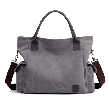 

Kvky 2019 Canvas women Shoulder Bags Tote Pure color joker Ladies Top-handle Bags Larger handbags spring new sac a main