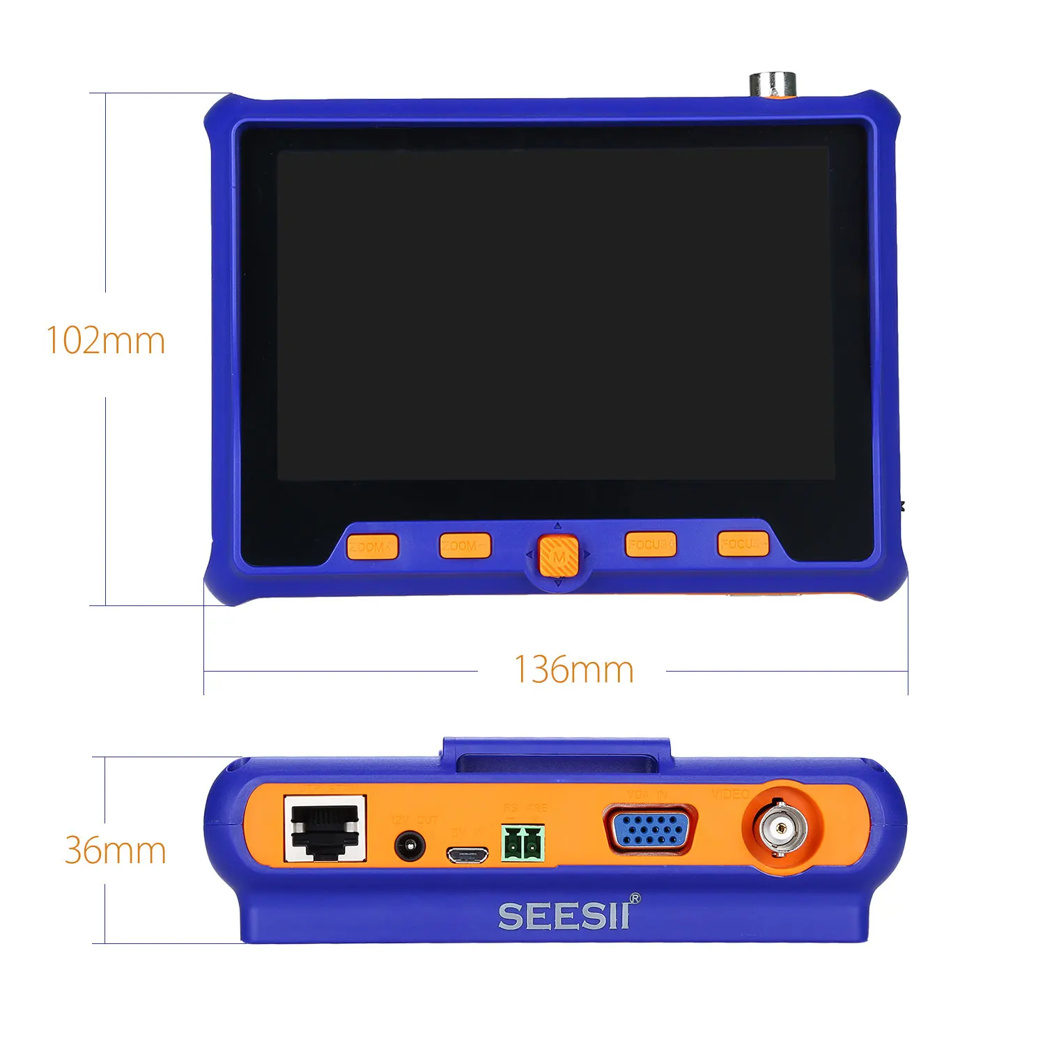 SEESII " дюймовый 1080P 3,7 в камера тест er монитор TVI CVI AHD VGA CVI тест HDMI аудио контроль PTZ контроль ЖК-экран с кабелем BNC