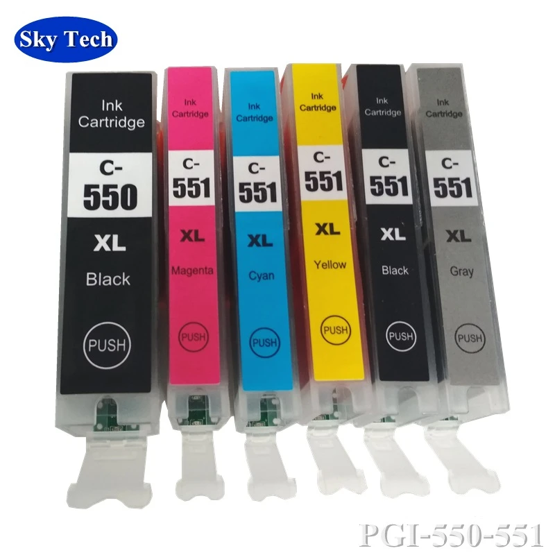 Cartuccia Di Inchiostro Compatibile Per Pgi550 Cli551 , Pgi-550 Cli-551 Per Canon Mg6450 Mg5550 Ix6850 Mg5650 Ip7250 Ip8750 Mg5450 Mx725 ..