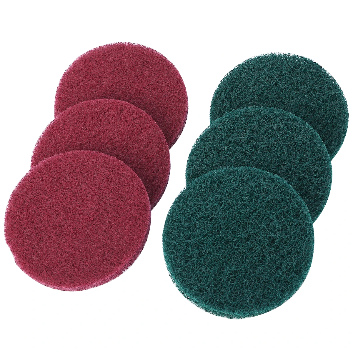 1 set 6pcs Drill Scouring Pads + 6.35mm Hex Rod + 4 inch Sticky Disk Cleaner Sanding Drill Attachment for Tiles Sinks Bathtub
