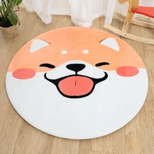 Милая собака круглый ковер замшевый коврик ребенок Нескользящие колодки домашний вращающиеся стулья мягкий коврик