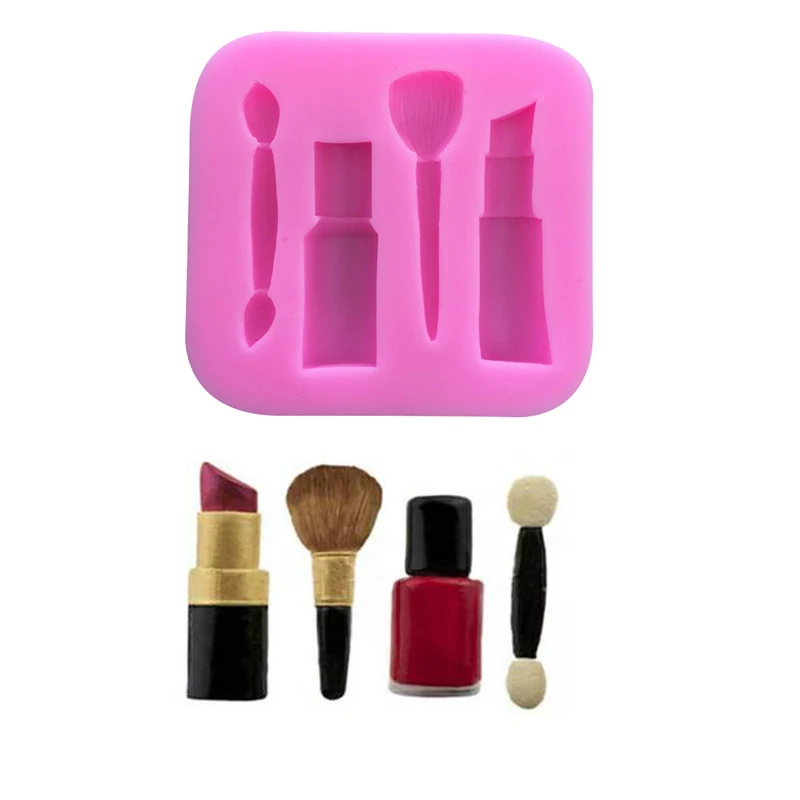 Buy 3D Lipstick Nail Polish Eyebrow Makeup Brush Set