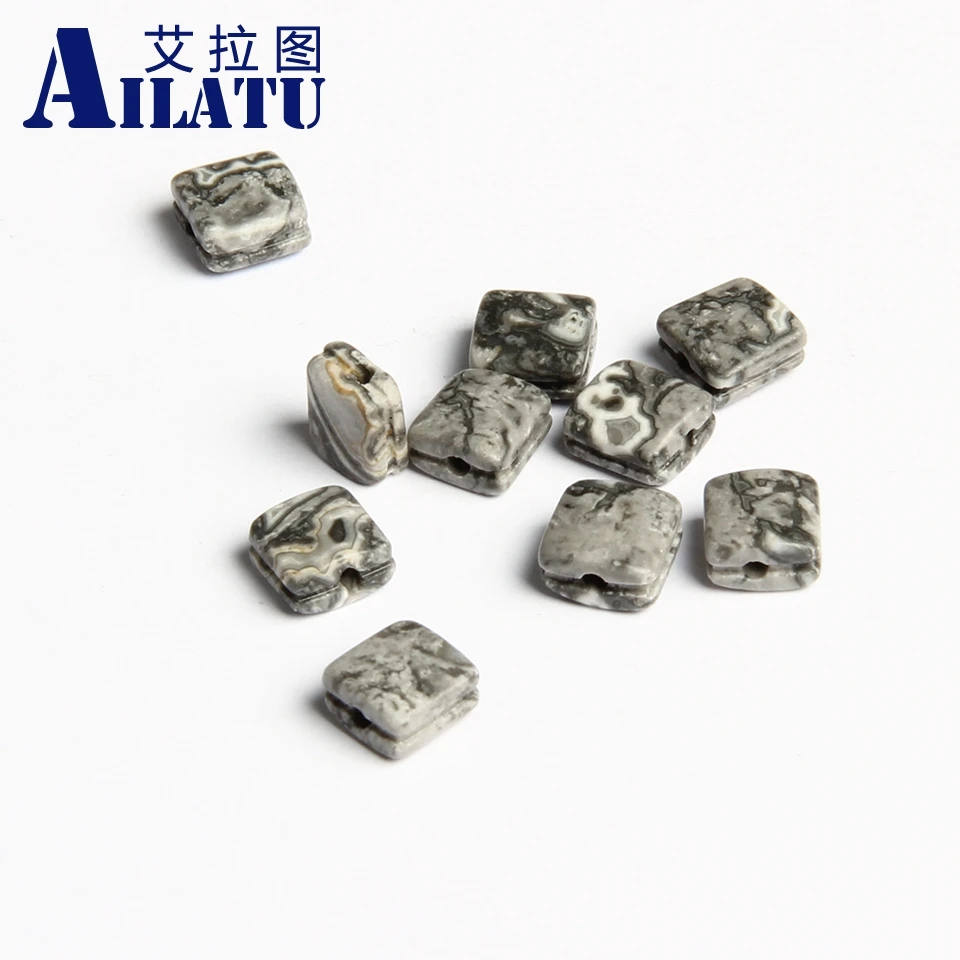 Ailatu 8x8 мм натуральный тигровый глаз оникс и лазурит квадратный камень бусины для браслета ожерелье изысканные ювелирные изделия аксессуары