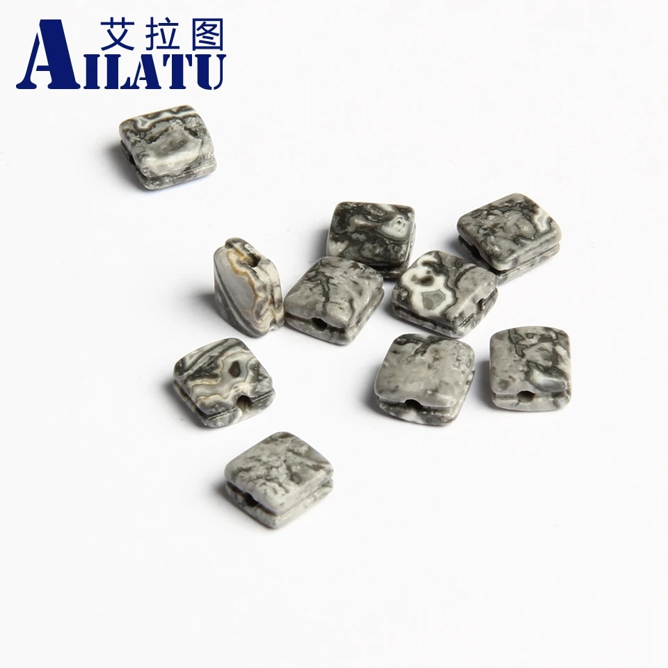 Ailatu 8x8 мм натуральный тигровый глаз оникс и лазурит квадратный камень бусины для