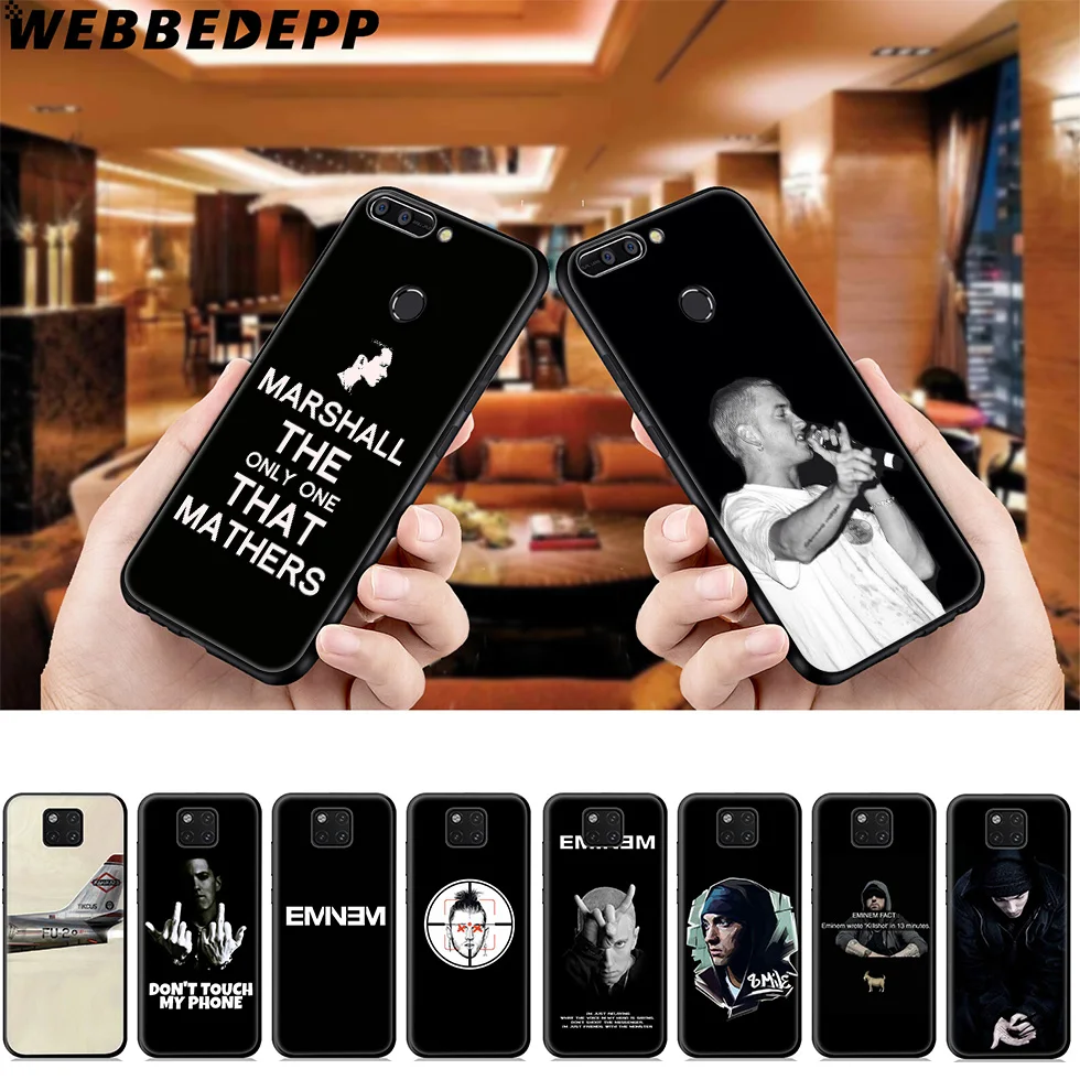 WEBBEDEPP Eminem Rap God Soft Case for Huawei Mate Honor 20 6A 7A 7C 7X 8 9 9X 10 View Lite Pro 30 |