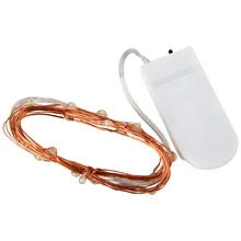 Светодиодный светильник-гирлянда s 1 м 2 м, сказочный светильник из медной проволоки, украшение на Рождество, свадьбу, вечеринку, питание от батареи CR2032, светодиодный светильник