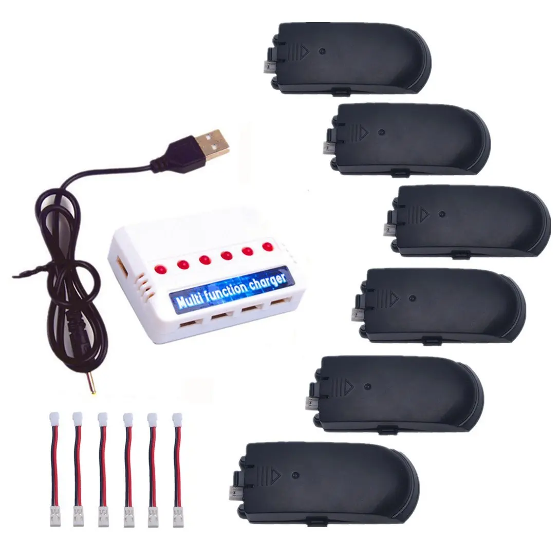 EBOYU (TM) 6 шт 3 7 V 380mah Lipo батарея + 1 от до зарядное устройство зарядный кабель для FY603