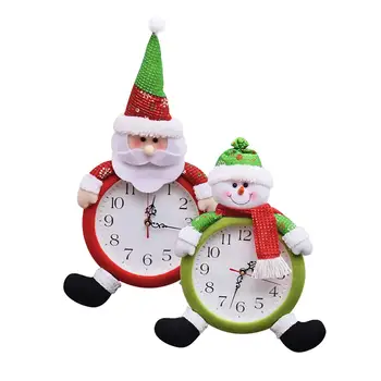 

Creative Alarm Clock Christmas Decorations Cartoon Old Man Snowman Shape Wall Pendant Clock