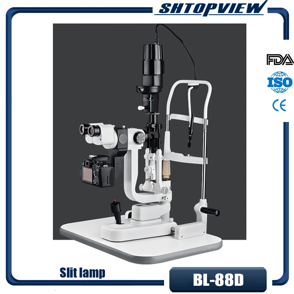 BL-88D 5 увеличение щелевая лампа Микроскоп добавить луч разделитель камеры DLR адаптер пациента программного обеспечения моторизованный стол