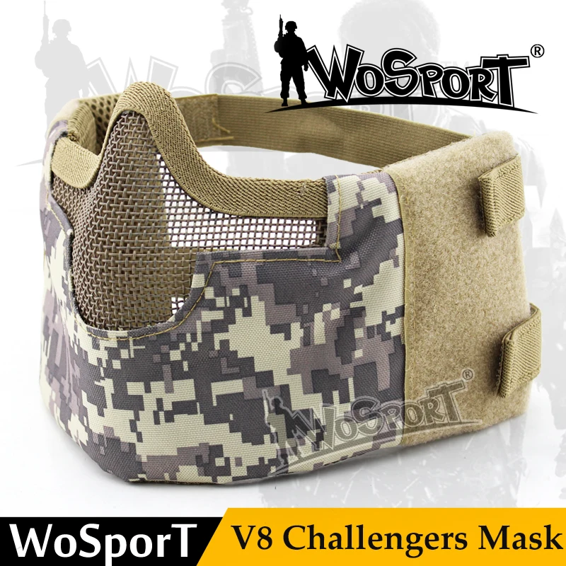 Новые тактические Airsoft маска Половина Нижней Части уход за кожей лица Пейнтбол половина уход за кожей лица V8 стальная защитная сетка тактические военные защитные маски