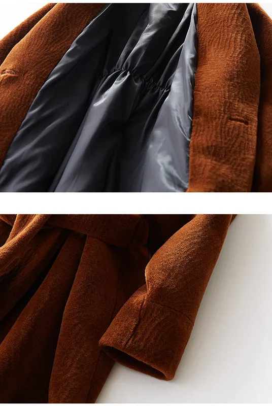 Nouvelle Lrpllm As116 Mouton Manteau Femmes Chaud De Agneau D'hiver Fausse Color Fourrure Ceinture Photo Longue Mode 2019 En xYZYqprBw