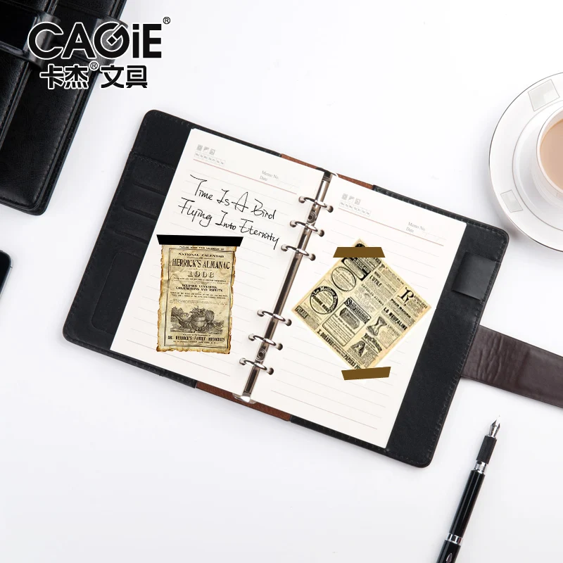 CAGIE Винтаж a5 Binder Кожа тетрадь недатированный календари пуля журнал поставки Filofax