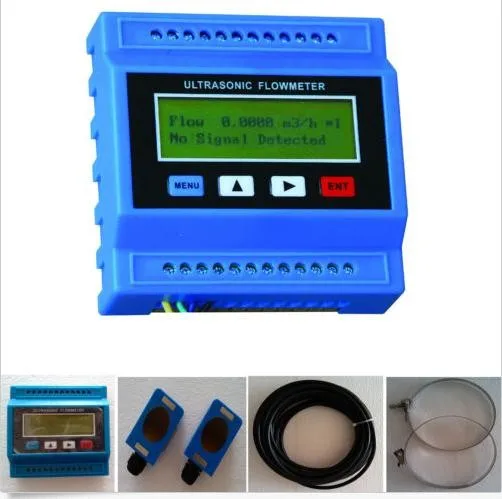 VTSYIQI TUF-2000M-TS-2 Ultrasonic Flow Meter Flowmeter Waterproof Ultrasonic Flow Meter Kit for Pipe Size DN15-100mm with Clamp-on Small Transducer TS-2 