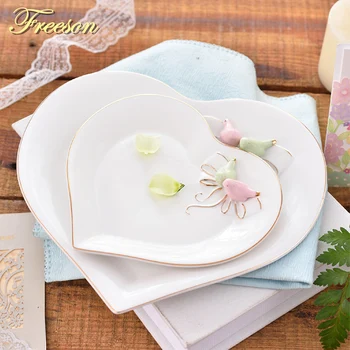

Pastoral Bird Butterfly Bone China Plates Dessert Dish Cake Dishes Porcelain Tray Ceramic Tableware Dinner Plate Decoration