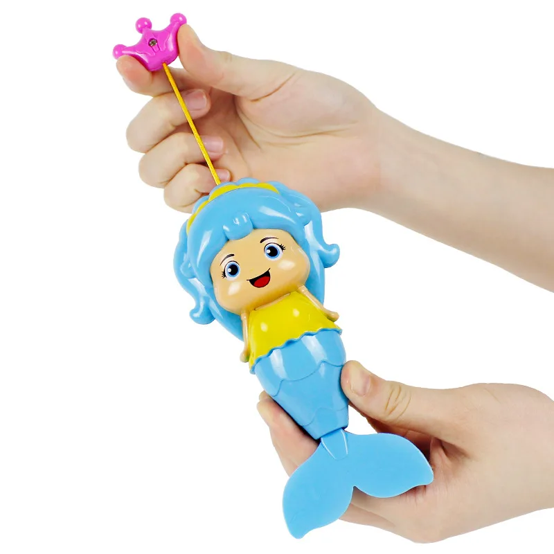 Baby Bath Toys Cute Cartoon Animal Mermaid Clockwork Dabbling Classic Swimming Water Wound Up Chain Bathroom Toy for kids