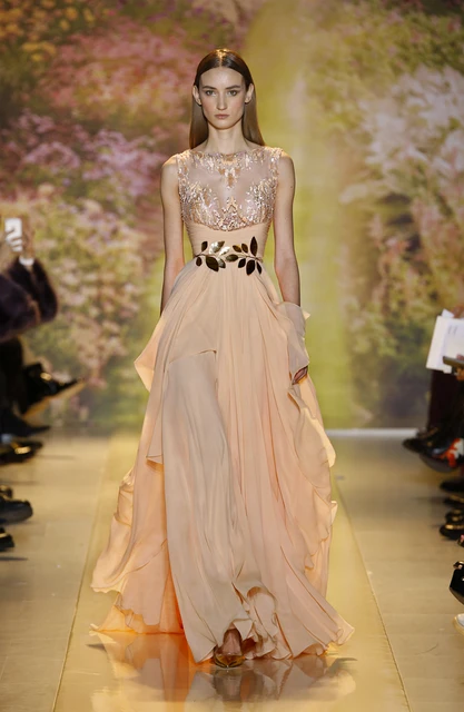 Hot 2017 Wonderful Zuhair Murad Evening Dresses A Line Scoop Hot 2017 Wonderful Zuhair Murad Evening Dresses A Line Scoop Sleeveless Gold Liques Elegant Prom
