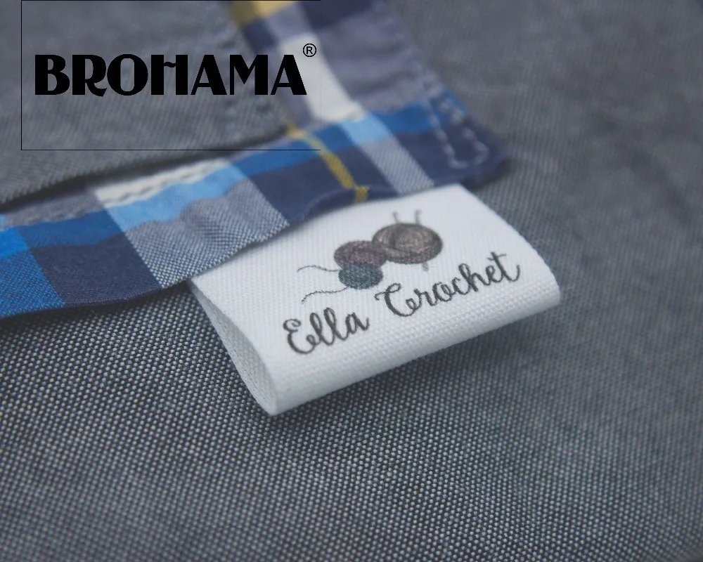 Sewing labels / custom brand labels, clothing labels, fabric 100% cotton, custom text, knitting ...