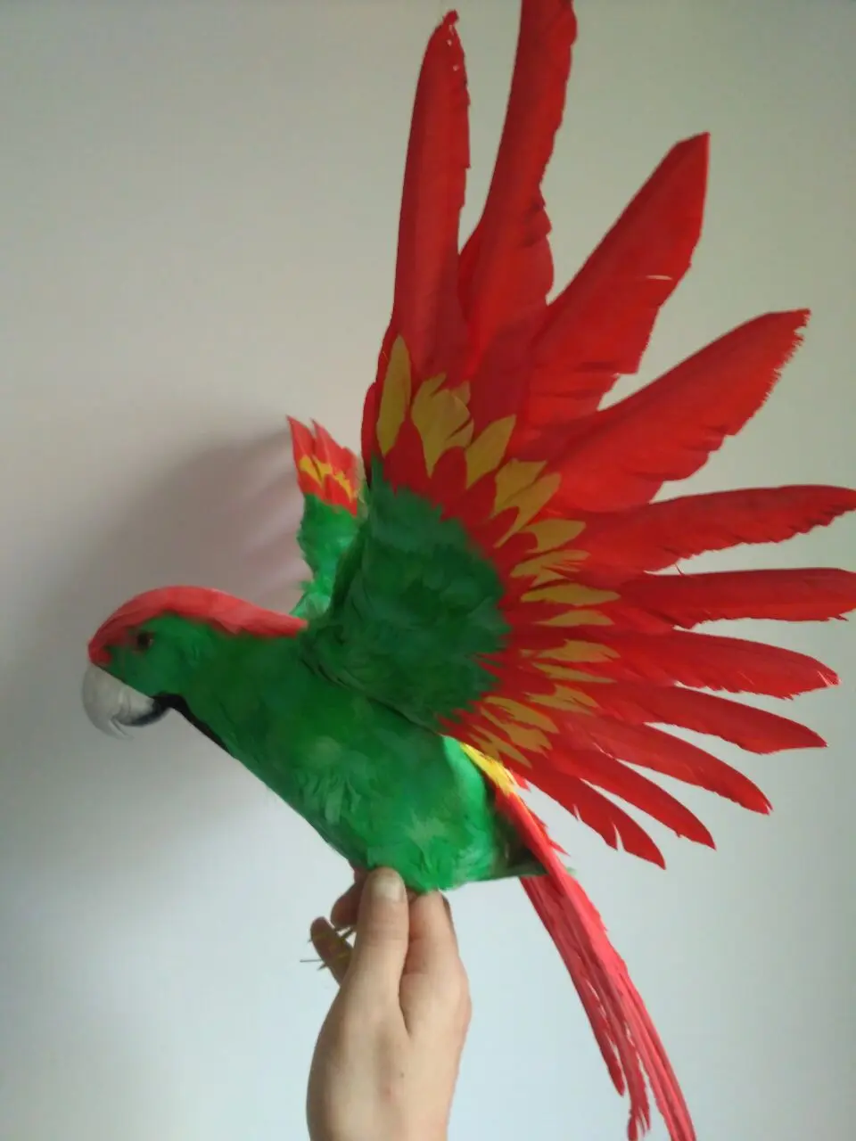 Большой моделирования Красный и Зеленый попугай модель полиэтилен и меха крылья попугай модель подарок около 60x40 см 1548
