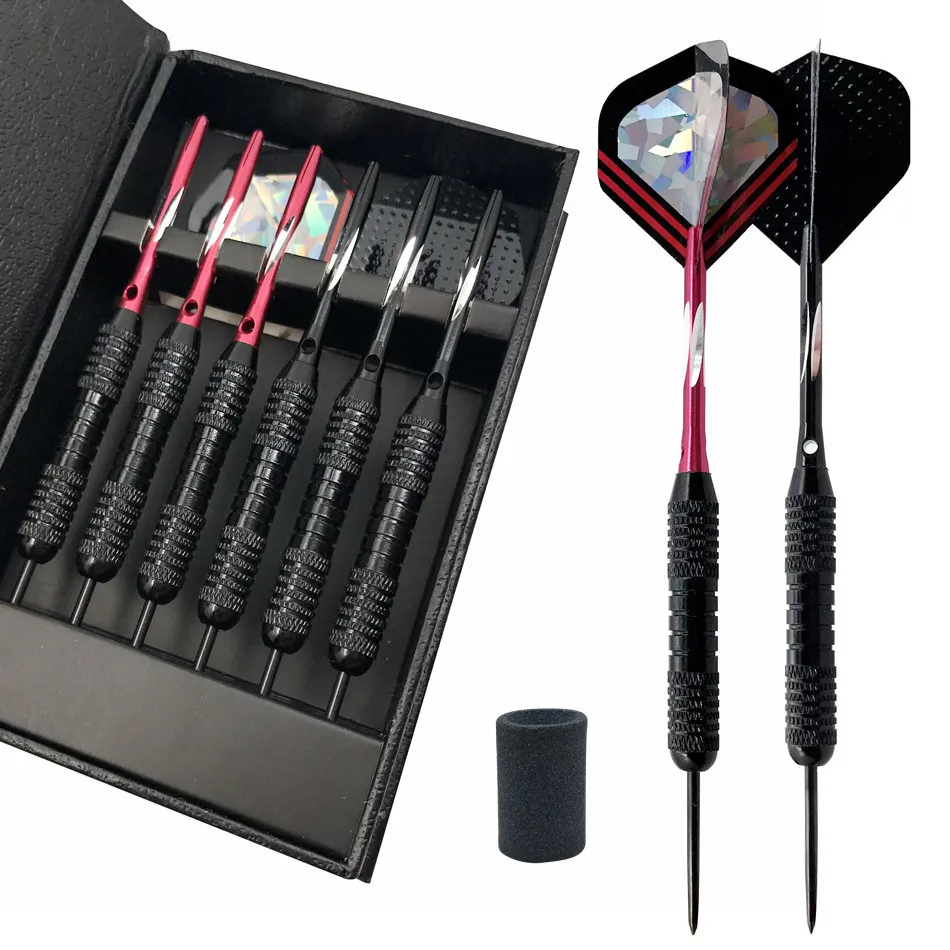 6pcs 22g Steel Tip Darts Professional Brand Needle Red And Black Laser