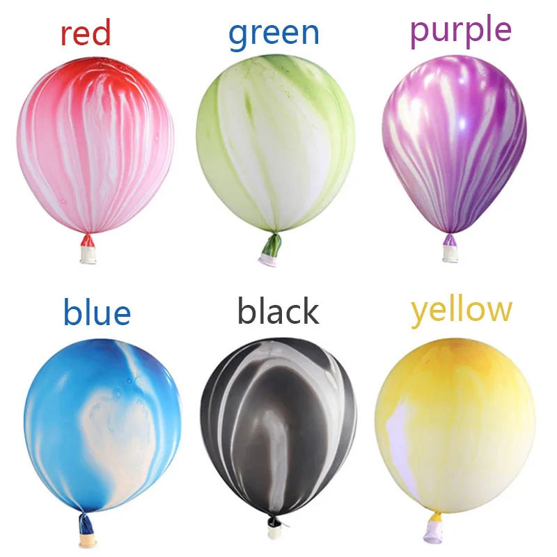

10pcs 12inch 3.2g Marble Agate Rainbow Round Latex Balloon Wedding Decor Birthday Party baby shower Supplies