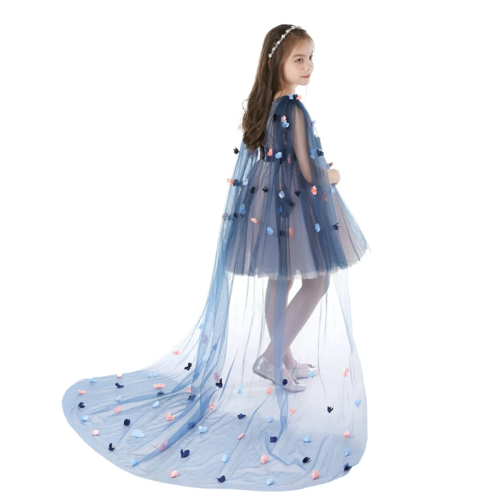 

2019 spring and summer new children's catwalk show performance clothing fashion princess dress trailing shawl children's dress