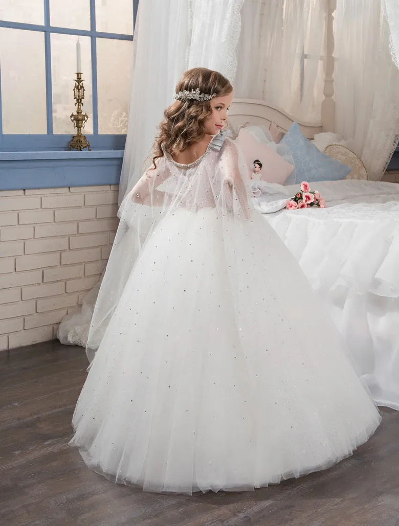Luxus Glanzende Blume Madchen Kleider Ballkleid Oansatz Perlen Tull Erstkommunion Fur Girls Dress Dresses For Girlsdress Aliexpress 