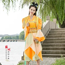 Оранжевый XiangLing же дизайн женский костюм для tv Play Gujianqitan античный меч прекрасный костюм феи hanfu для женщин