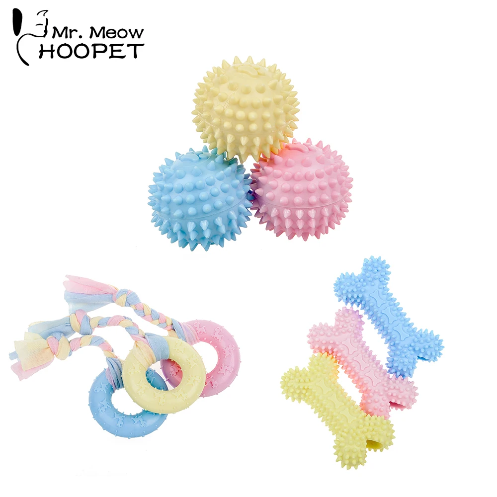 

Hoopet Pet Dog Toys Funny Interactive Rubber Ball Dog Chew Toy For Dogs Tooth Clean Ball Training Product